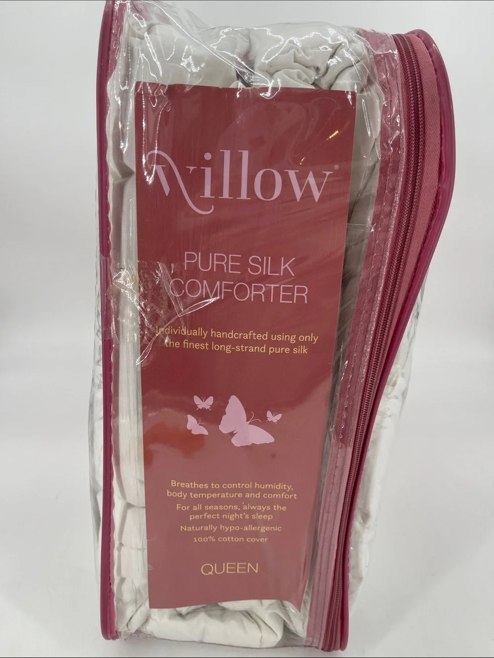 Willow Pure Silk Filled White Comforter Queen Sized NWT